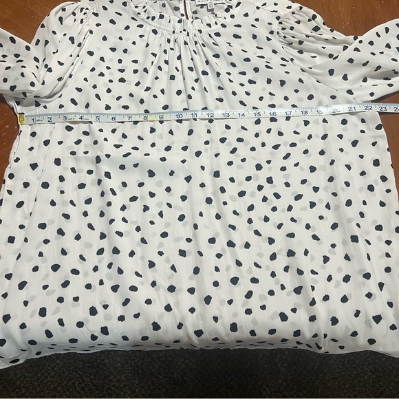 Maison d’Amelie White Blouse with Black Dots Boho Preppy Feminine Dressy French - Picture 9 of 10